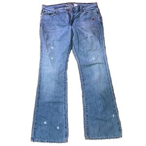 Y2K Old Navy Boot Cut Jeans Ultra Low Waist Vintage Denim Grungecore Size 12